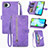 Funda de Cuero Cartera con Soporte Carcasa S06D para Realme C30s Morado