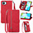 Funda de Cuero Cartera con Soporte Carcasa S06D para Realme C30s Rojo