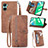 Funda de Cuero Cartera con Soporte Carcasa S06D para Realme C33 Marron