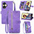 Funda de Cuero Cartera con Soporte Carcasa S06D para Realme C55 Morado