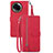 Funda de Cuero Cartera con Soporte Carcasa S06D para Realme V50s 5G Rojo