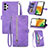 Funda de Cuero Cartera con Soporte Carcasa S06D para Samsung Galaxy A13 4G Morado