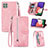 Funda de Cuero Cartera con Soporte Carcasa S06D para Samsung Galaxy A22s 5G Rosa