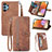 Funda de Cuero Cartera con Soporte Carcasa S06D para Samsung Galaxy M32 5G Marron