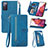 Funda de Cuero Cartera con Soporte Carcasa S06D para Samsung Galaxy S20 FE 4G Azul