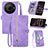 Funda de Cuero Cartera con Soporte Carcasa S06D para Sharp Aquos R8 Pro Morado