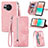 Funda de Cuero Cartera con Soporte Carcasa S06D para Sharp Aquos R8 Rosa