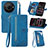 Funda de Cuero Cartera con Soporte Carcasa S06D para Sharp Aquos R8s Pro Azul