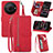 Funda de Cuero Cartera con Soporte Carcasa S06D para Sharp Aquos R8s Pro Rojo