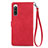 Funda de Cuero Cartera con Soporte Carcasa S06D para Sony Xperia 10 IV Rojo