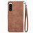 Funda de Cuero Cartera con Soporte Carcasa S06D para Sony Xperia 5 IV Marron