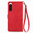 Funda de Cuero Cartera con Soporte Carcasa S06D para Sony Xperia 5 IV Rojo