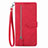 Funda de Cuero Cartera con Soporte Carcasa S06D para Vivo iQOO Z6x Rojo