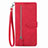 Funda de Cuero Cartera con Soporte Carcasa S06D para Vivo Y02S Rojo