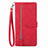 Funda de Cuero Cartera con Soporte Carcasa S06D para Vivo Y35 4G Rojo