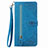 Funda de Cuero Cartera con Soporte Carcasa S06D para Vivo Y73t Azul