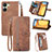 Funda de Cuero Cartera con Soporte Carcasa S06D para Xiaomi Poco C65 Marron