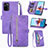 Funda de Cuero Cartera con Soporte Carcasa S06D para Xiaomi Poco M5S Morado