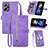 Funda de Cuero Cartera con Soporte Carcasa S06D para Xiaomi Poco X4 GT 5G Morado