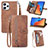 Funda de Cuero Cartera con Soporte Carcasa S06D para Xiaomi Redmi 12 4G Marron