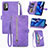 Funda de Cuero Cartera con Soporte Carcasa S06D para Xiaomi Redmi Note 10 5G Morado