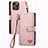 Funda de Cuero Cartera con Soporte Carcasa S07D para Apple iPhone 14 Pro Rosa