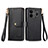 Funda de Cuero Cartera con Soporte Carcasa S07D para Realme GT3 5G Negro