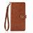 Funda de Cuero Cartera con Soporte Carcasa S07D para Xiaomi Redmi Note 9 Marron