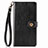 Funda de Cuero Cartera con Soporte Carcasa S07D para Xiaomi Redmi Note 9 Negro