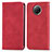 Funda de Cuero Cartera con Soporte Carcasa S08D para Xiaomi Redmi Note 9 5G Rojo