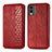 Funda de Cuero Cartera con Soporte Carcasa S09D para Nokia C210 Rojo