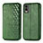 Funda de Cuero Cartera con Soporte Carcasa S09D para Nokia C210 Verde