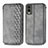 Funda de Cuero Cartera con Soporte Carcasa S09D para Nokia C32 Gris