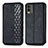 Funda de Cuero Cartera con Soporte Carcasa S09D para Nokia C32 Negro