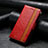 Funda de Cuero Cartera con Soporte Carcasa S10D para Huawei Enjoy 50 Rojo