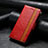 Funda de Cuero Cartera con Soporte Carcasa S10D para Motorola Moto G53j 5G Rojo