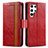 Funda de Cuero Cartera con Soporte Carcasa S10D para Samsung Galaxy S21 Ultra 5G Rojo
