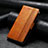 Funda de Cuero Cartera con Soporte Carcasa S10D para Xiaomi Redmi 10 India Marron Claro