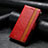 Funda de Cuero Cartera con Soporte Carcasa S10D para Xiaomi Redmi A2 Plus Rojo