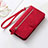 Funda de Cuero Cartera con Soporte Carcasa S14D para Motorola Moto E13 Rojo