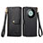 Funda de Cuero Cartera con Soporte Carcasa S15D para Huawei Mate 60 Negro