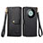 Funda de Cuero Cartera con Soporte Carcasa S15D para Huawei Mate 60 Pro+ Plus Negro