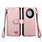 Funda de Cuero Cartera con Soporte Carcasa S15D para Huawei Mate 60 Pro+ Plus Rosa