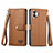 Funda de Cuero Cartera con Soporte Carcasa S15D para Nothing Phone 2 Marron