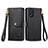 Funda de Cuero Cartera con Soporte Carcasa S15D para Oppo A18 Negro