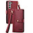 Funda de Cuero Cartera con Soporte Carcasa S15D para Samsung Galaxy S22 Plus 5G Rojo