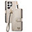 Funda de Cuero Cartera con Soporte Carcasa S15D para Samsung Galaxy S22 Ultra 5G Gris