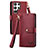 Funda de Cuero Cartera con Soporte Carcasa S15D para Samsung Galaxy S22 Ultra 5G Rojo