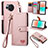 Funda de Cuero Cartera con Soporte Carcasa S15D para Sharp Aquos R8s Rosa