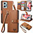 Funda de Cuero Cartera con Soporte Carcasa S15D para Xiaomi Redmi Note 12 4G Marron